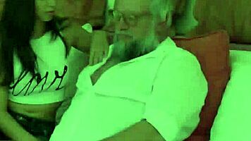 Teen bent over for old man's hot load