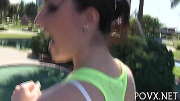 Short teen 18+ barely legal gets wild in missionary action.