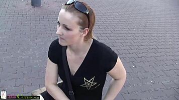 Mallcuties! Amateur young teens masturbate and have horny sex outdoors in the shop – so cute and public!