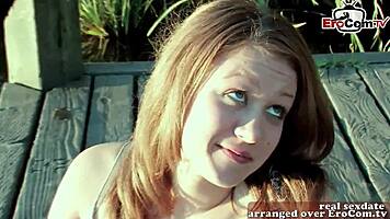 Can you believe this cute British teen tries her first blowjob?