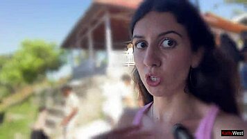 Crazy cumwalk in a crowded public spot, nearly got caught with cum in mouth