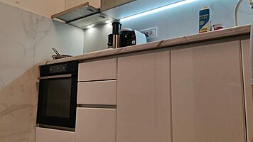 Curvy Teen Prepares Food In Tight Yoga Shorts, Teasing Viewers