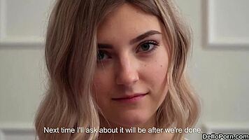 lovely sweetie stretches her tight snatch, gettin deflorated for first time.