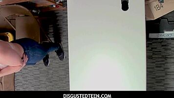 disgustedteen 18+ skylar snow hiding stolen goods in her pants