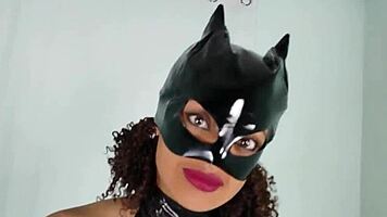 Pretty Housewife Sucks Daddy's Cock In Leather Latex Bondage