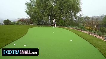 I watch my petite stepdaughter struggle with my enormous cock