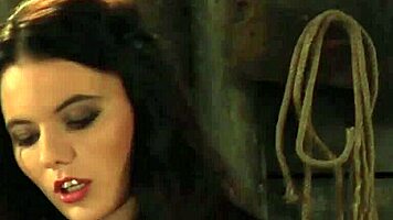 Mistress whips her lesbian slave handmaiden with a sharp one