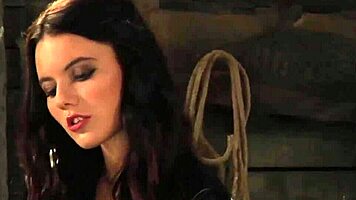 Mistress whips her lesbian slave handmaiden with a sharp one