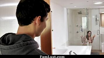 Stepsis Angel Ryder takes stepbro's cock and climaxes hard