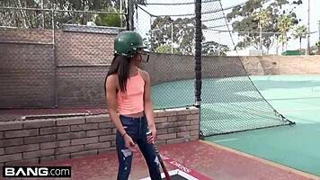 aria skye's tight asian pussy pounded outdoors