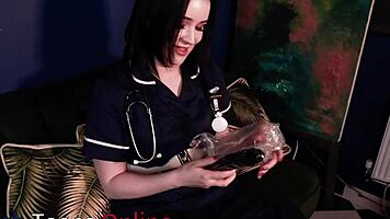 Hey, wanna see this British nurse stretch her cunt with a fucking machine?