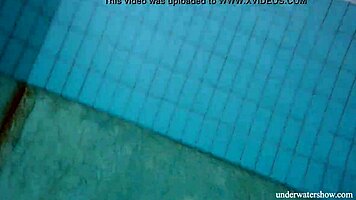 big natural tits babe lola enjoys underwater swimming in the pool