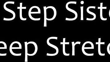 Big step sister asks step brother for workout stretch help - Lilly Hall