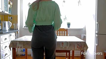 Curious how I slam my college roommate on kitchen table for double climax