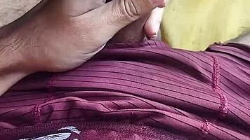 Skinny amateur jerks huge cock and moans dirty words