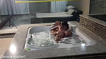 that latina from the favela is riding that big cock so hard