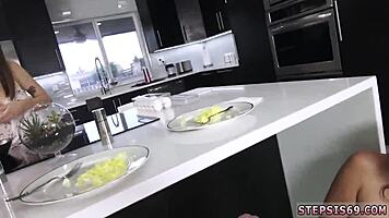 In this casual scene, hot teen dances striptease, gets clothes ripped, and enjoys bondage threesome with family