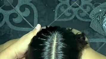 Delicious sex in kitchen with stepmother