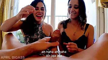 April and Belle puke more than 2 liters in this dirty deepthroat scene!