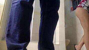 18-Year-Old Petite Teen Sucks Big Cock While Flashing Pussy Upskirt with No Panties