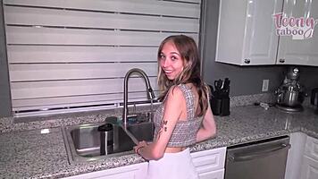 Gorgeous breezy bri lets stepdad seth cum inside her womb