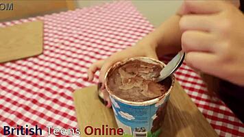 I ate ice cream topped with cum as a british teen