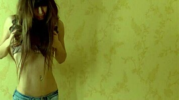 Horny Young 18+ Brunette Sade Massages Her Pussy Bent Over Like A Whore