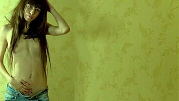 Horny Young 18+ Brunette Sade Massages Her Pussy Bent Over Like A Whore