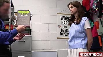 Sweet girl caught stealing at work!