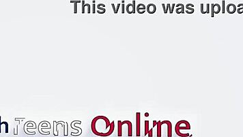 18 year old british student makes guy cum on her tits at milking table