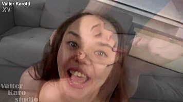 Teen drinks piss and gets DP with Mia Grandy