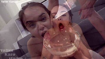 Teen drinks piss and gets DP with Mia Grandy