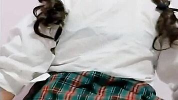 mexican school girl masturbates to orgasm after classes with wet pussy