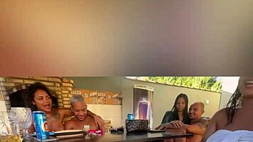 Amateur backstage video of naked women partying in mansion
