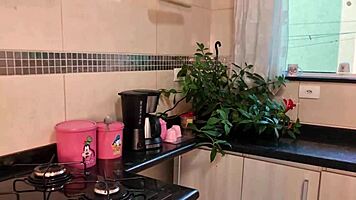 I Cooked For My Neighbor And Her Cute Daughter, But Ended Up Fucking Them Both In The Kitchen