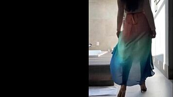 Fat curvy milf in cosplay costume gets tits sucked outdoors.