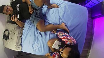 Stepmom Craves Pregnancy with a Stunning Roof View in Sexy Lingerie