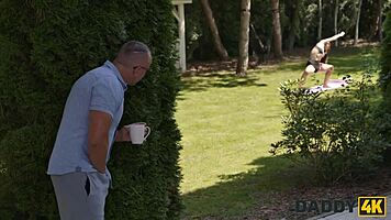 teen yogi girl with small tits gets unforgettable sex from mature man's big dick