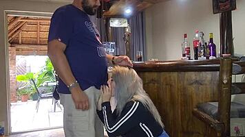 Cute Blonde Lifts Skirt For Quickie