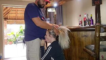 Cute Blonde Lifts Skirt For Quickie