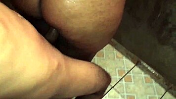 Brazilian Teen's Christmas Surprise: Outdoor Shower Sex with Indian Shemale, Cum Inside