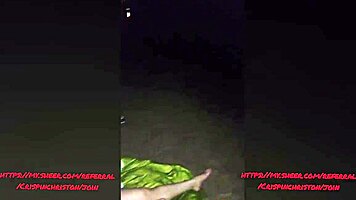 Neighbor's Wife Seduced On Balcony At Night.