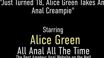 Teen Redhead Alice Green Teases Ass for Anal Creampie.
