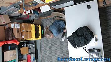 Naughty Shoplifter Caught in Petite Blonde Act