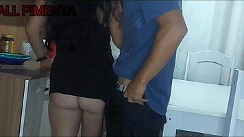 Brazilian Prima Gets Bareback on Kitchen Desk