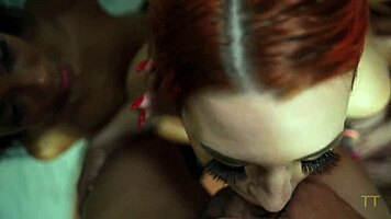 5 girl blow bang with fat big cock blowjob big tits ass shaking babe sexy pov tits cum in mouth.