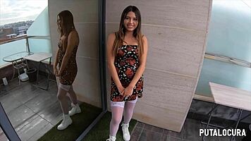 Teen Colombian Camila Palmer Cums On Huge White Cock