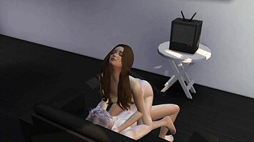 Hey, step sis, let's lose our virginity together in sims