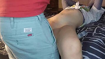 I'm dildo fucking my tight stepdaughter pussy while the wife's away at the spa