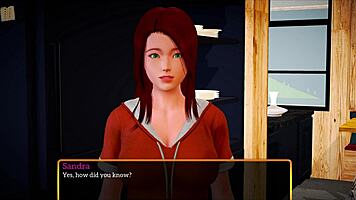 My new family plays a game with the redhead teen.